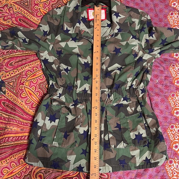 Boden Jacket Blazer 15 16 Year Star Design Button Front Army Girls - Picture 12 of 12